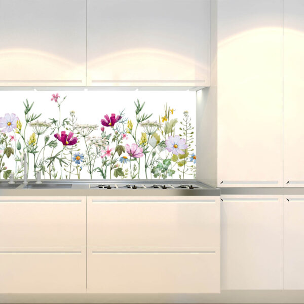Küchenrückwand Folie - Blumen Patchwork