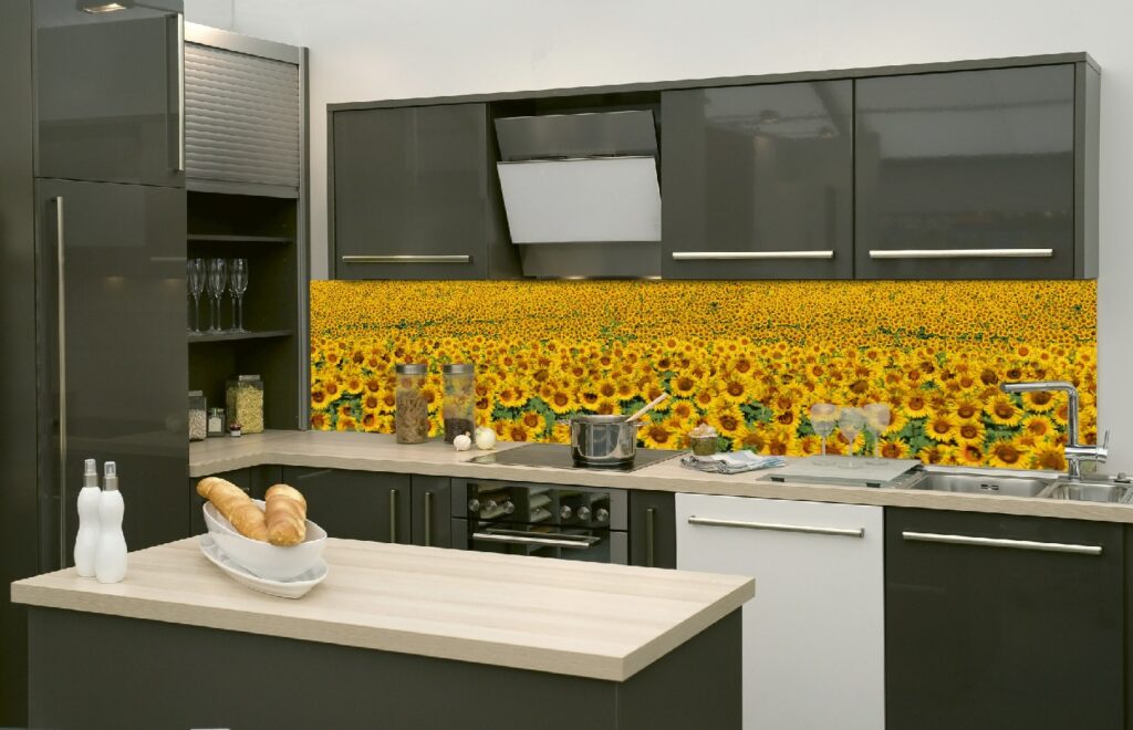 Küchenrückwand Folie - Sonnenblumenfeld