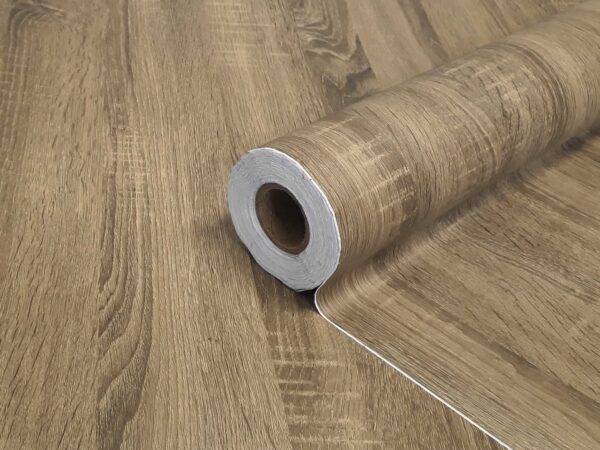 Extra Starke Laminierte Selbstklebende Holzfolie DUNKLE EICHE BOSTON | Rollenbreite 90 cm