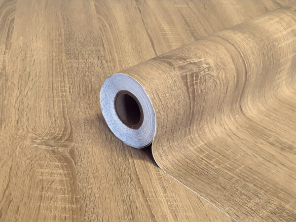 Extra Starke Laminierte Selbstklebende Holzfolie MITTLERE EICHE COLUMBIA | Rollenbreite 90 cm