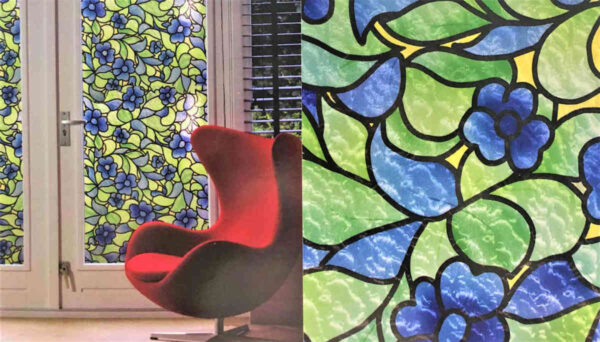 Glasfolie BLAUE BLUMEN