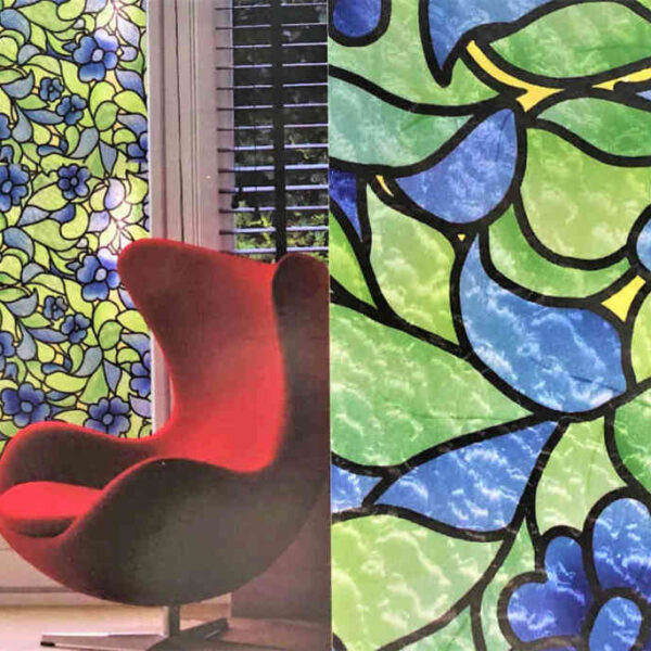 Glasfolie BLAUE BLUMEN