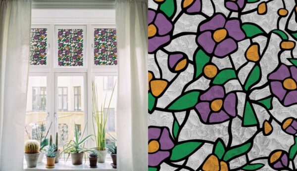 Glasfolie LILA BLUMEN