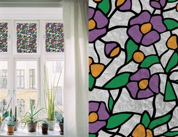 Glasfolie LILA BLUMEN