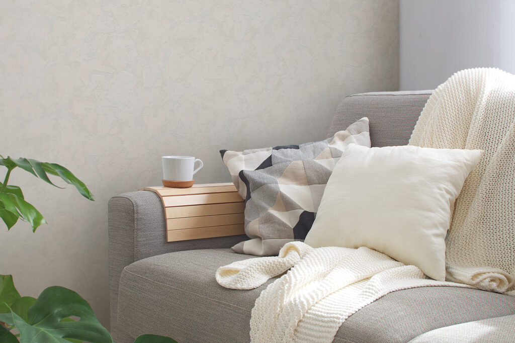 Tapeten Einfarbig Beige Creme Putzoptik Wohnzimmer Modern