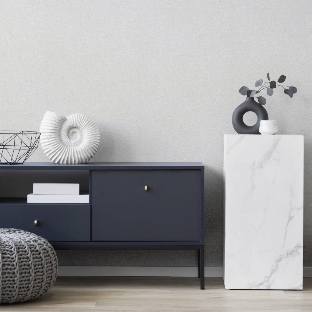 Tapeten Uni Hellgrau Putzoptik Modern Wohnzimmer