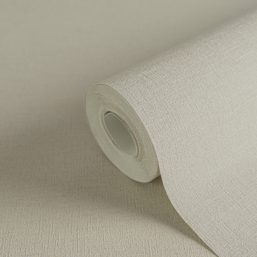 Tapeten Uni Beige Leinen-Optik Struktur Modern Wohnzimmer