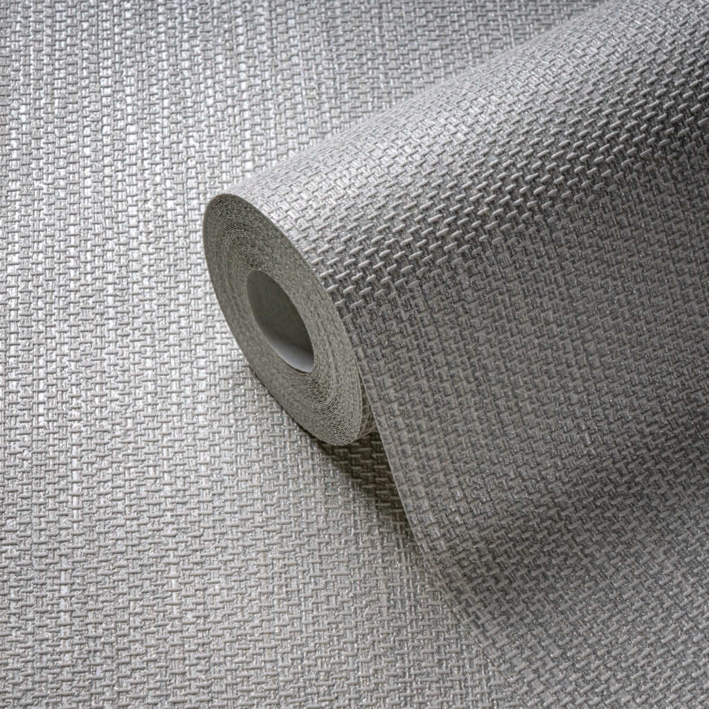 Tapeten Grau Silber Textil Geflecht Struktur Modern Uni