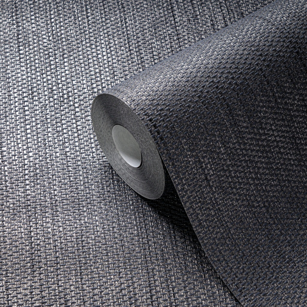 Tapeten Dunkelblau Textil Leinen Optik Geflecht Muster Modern