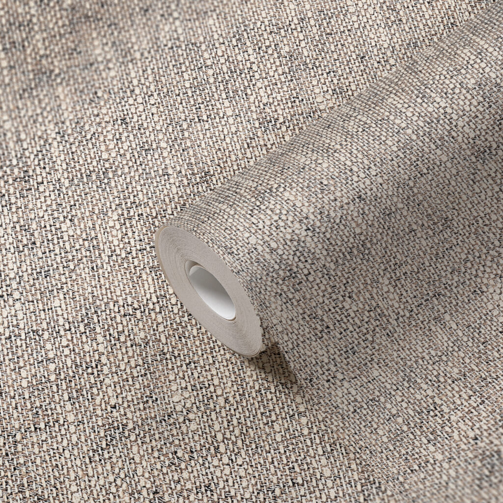Tapeten Textil-Optik Beige Grau Gewebestruktur Modern