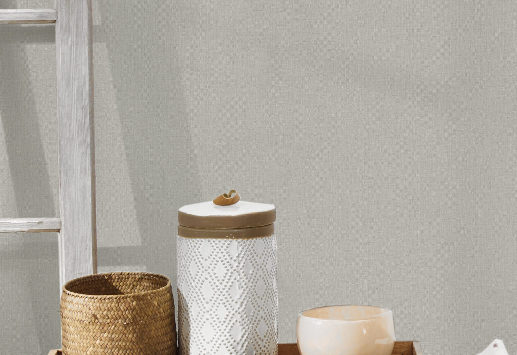 Tapeten Uni Strukturoptik Graubeige Leinen Modern Wohnzimmer
