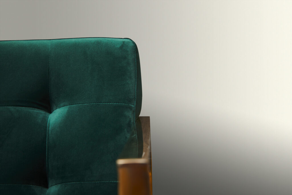 Tapeten Grüner Samtsessel Elegantes Wohnzimmer Design