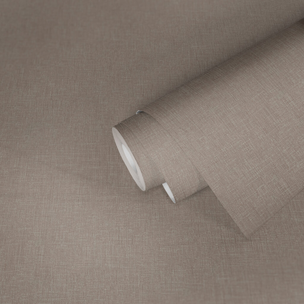 Tapeten Uni Leinen-Optik Taupe Beige Strukturtapete Modern