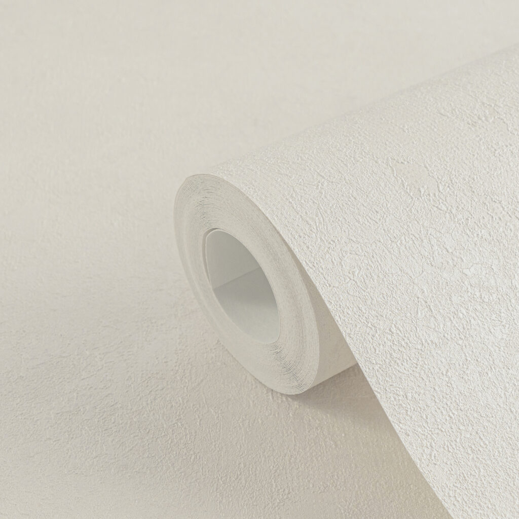 Tapeten Uni Putzoptik Struktur Creme-Weiss Modern