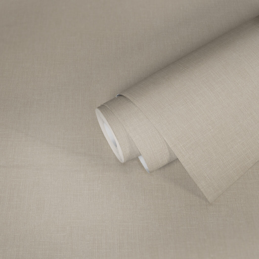 Tapeten Uni Beige Leinen-Optik Strukturtapete Modern