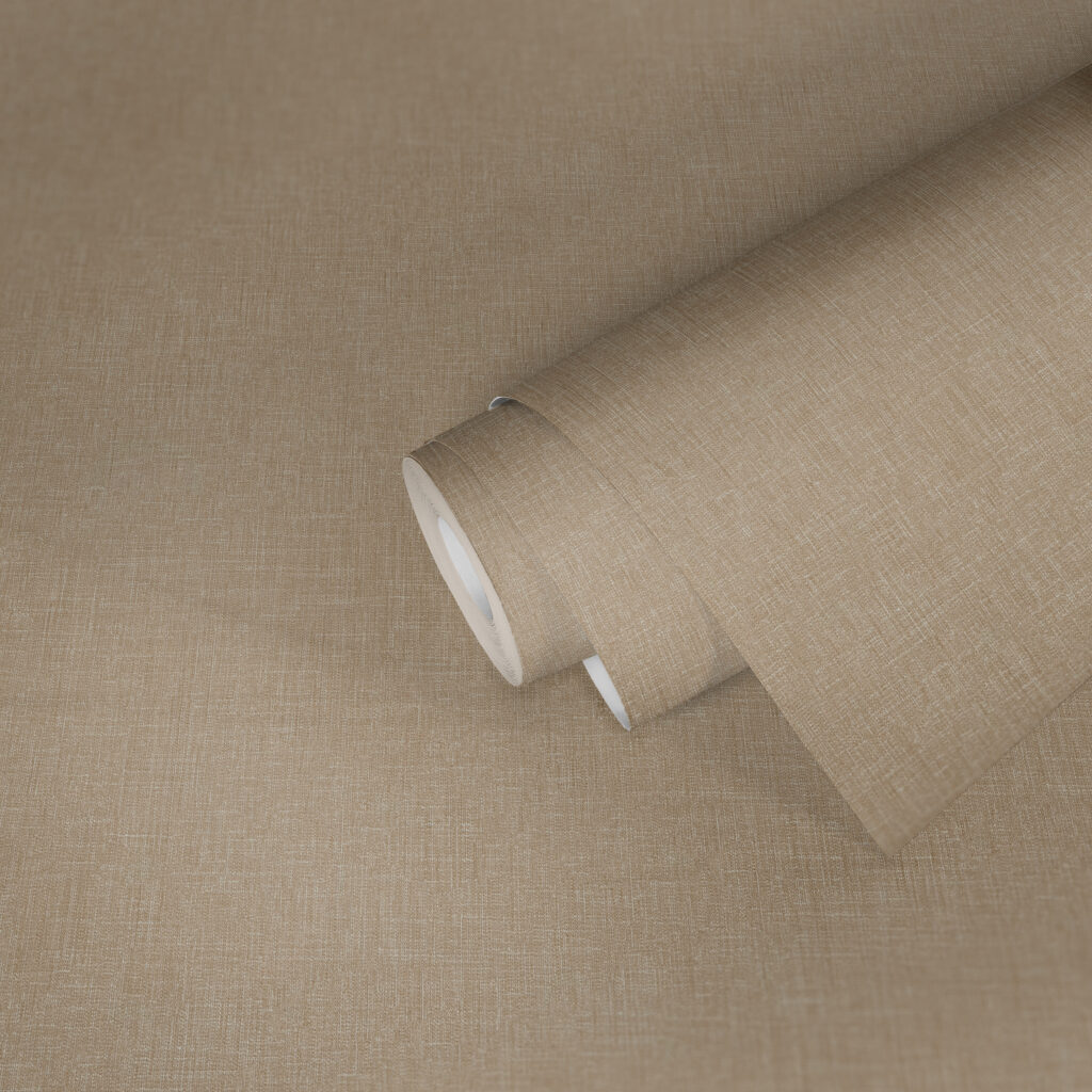 Tapeten Uni Beige Leinen-Optik Strukturtapete Modern