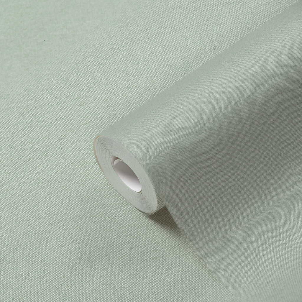 Tapeten Uni Mintgrün Leinen-Optik Einfarbig Modern