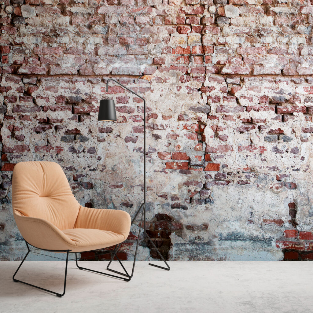 Tapeten Vintage Ziegelstein Mauer Industriell Grunge Rot