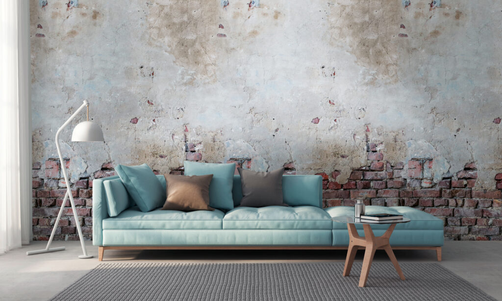Tapeten Vintage Ziegelstein Betonwand Grunge Industrie-Look