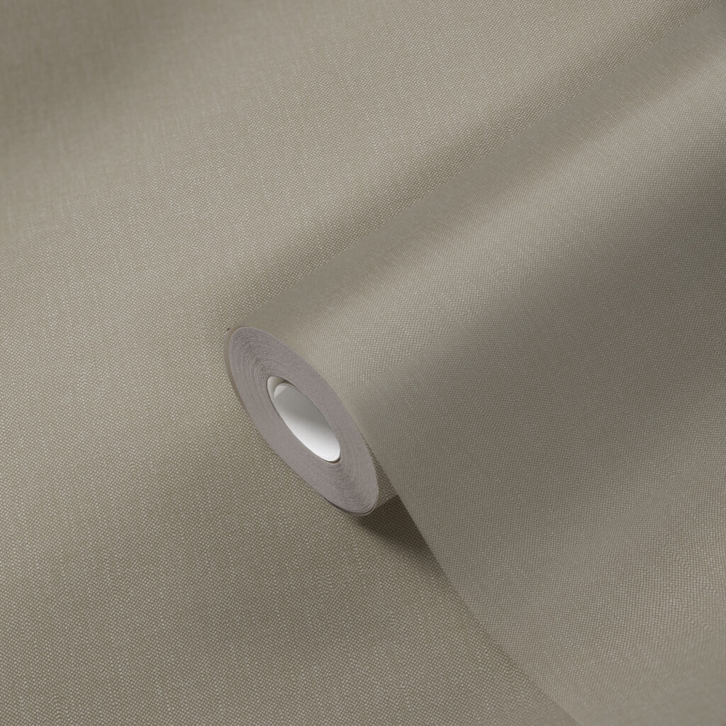 Tapeten Uni Greige Textiloptik Leinen-Struktur Modern