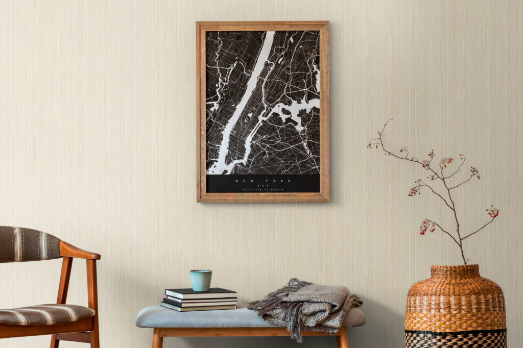 Tapeten Beige Textil-Optik Uni Wohnzimmer Modern