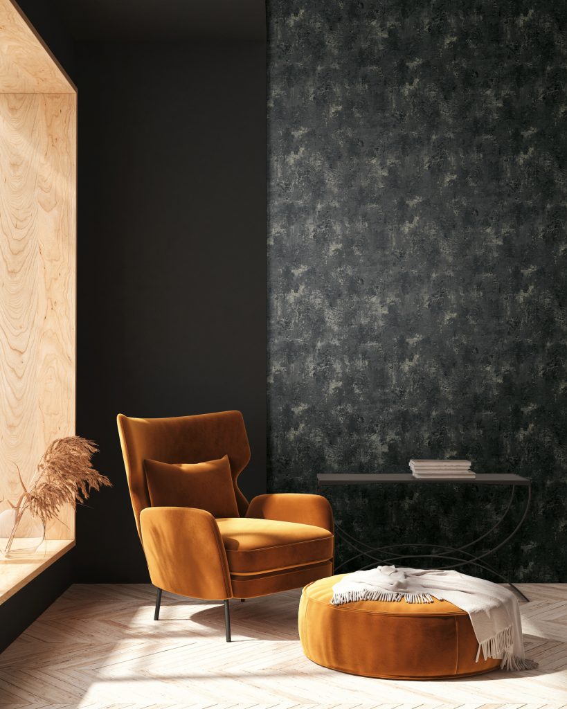 Tapeten Dunkelgrau Beton-Optik Putz Textur Modern