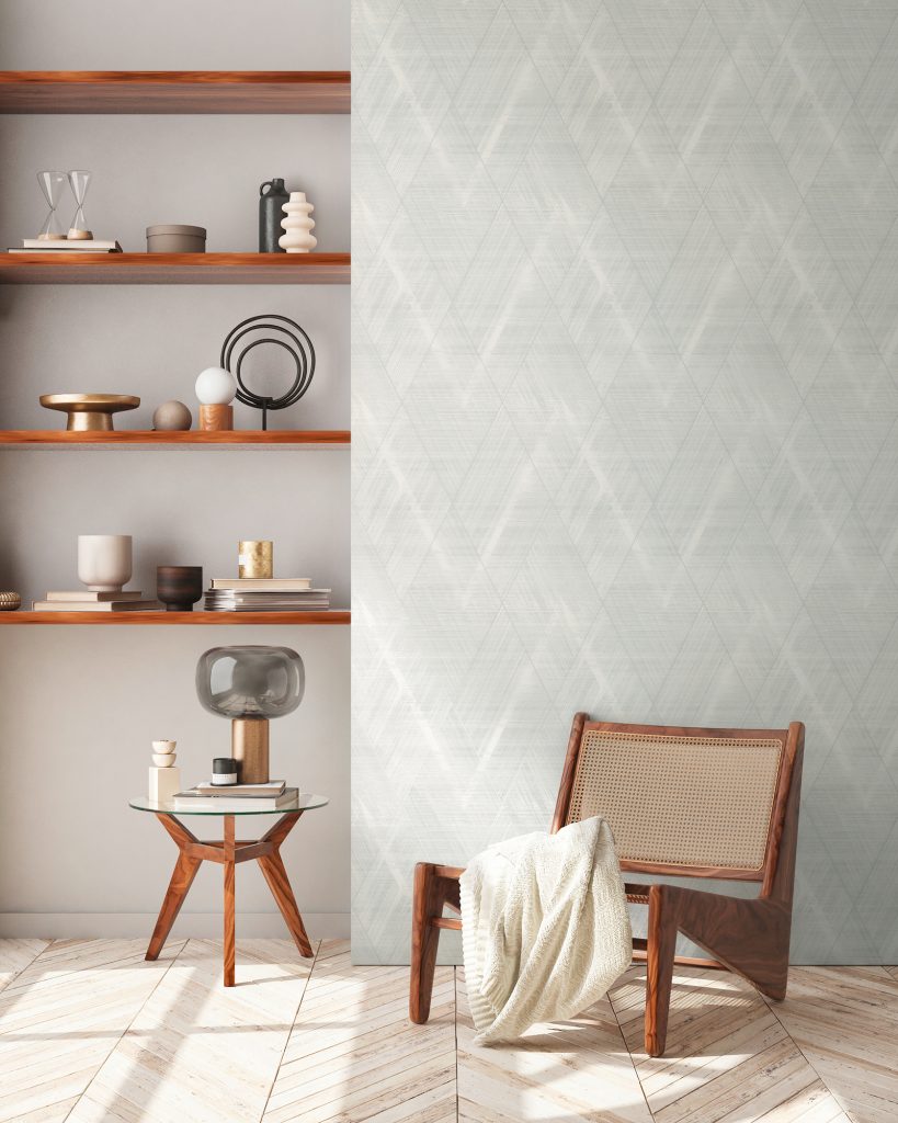Tapeten Geometrisches Muster Hellgrün Mint Rauten Modern