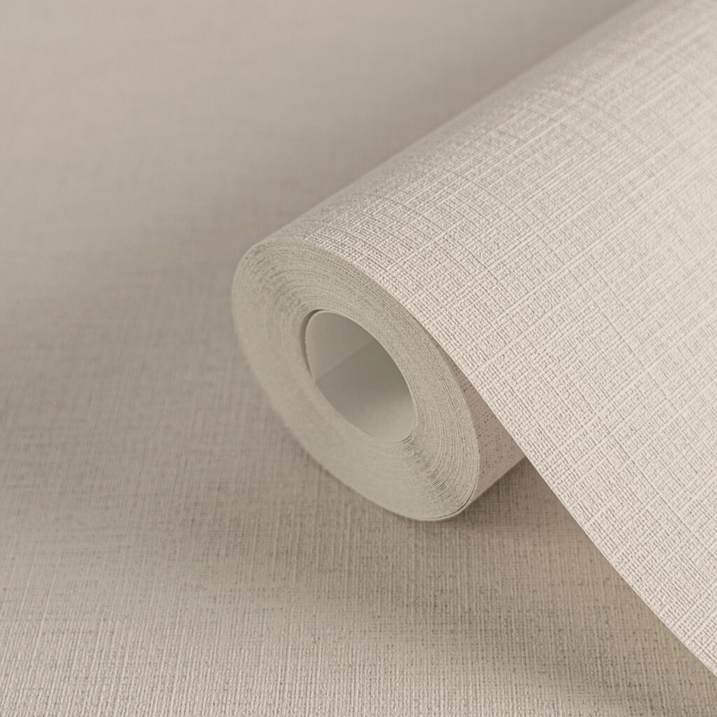 Tapeten Uni Leinen-Optik Beige Creme Strukturiert Modern