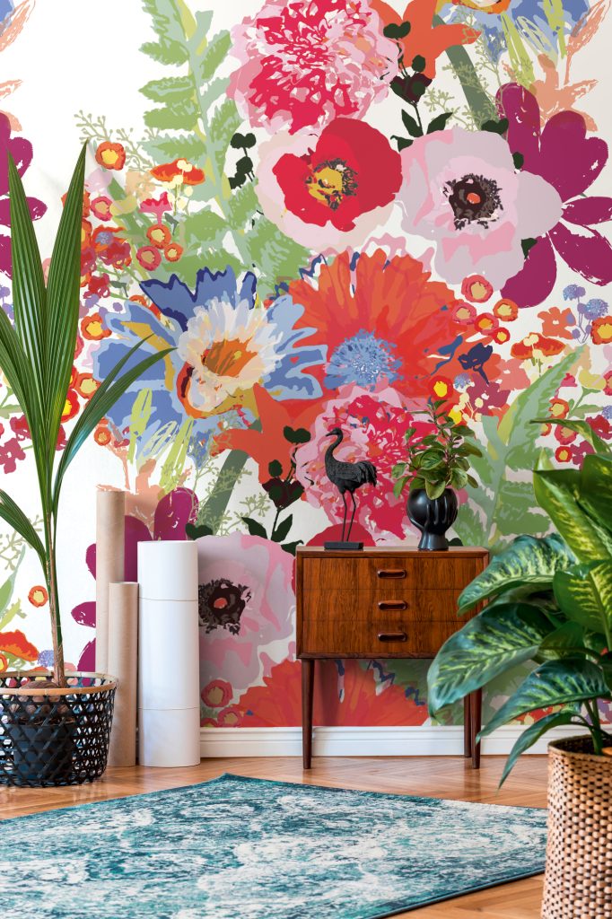 Tapeten Bunte Blumen Mohnblumen Fototapete Wandbild