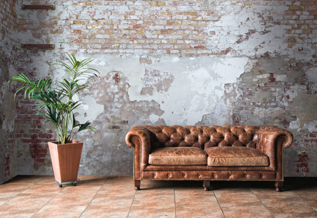 Tapeten Vintage Backsteinmauer Industrial Loft Braun
