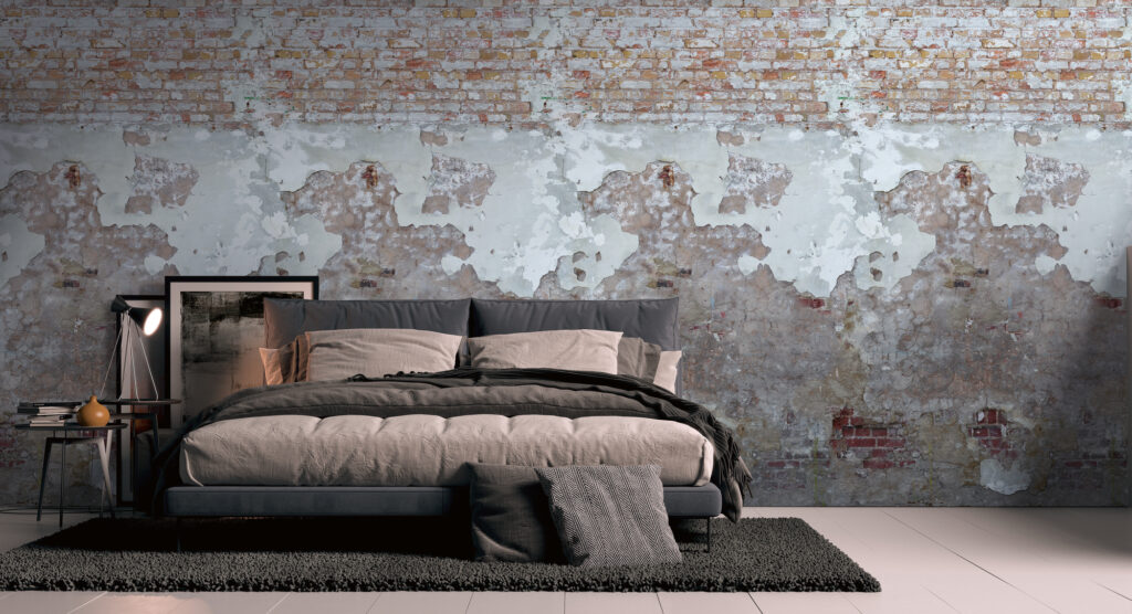 Tapeten Vintage Ziegelstein Verwitterte Wand Industrial Look