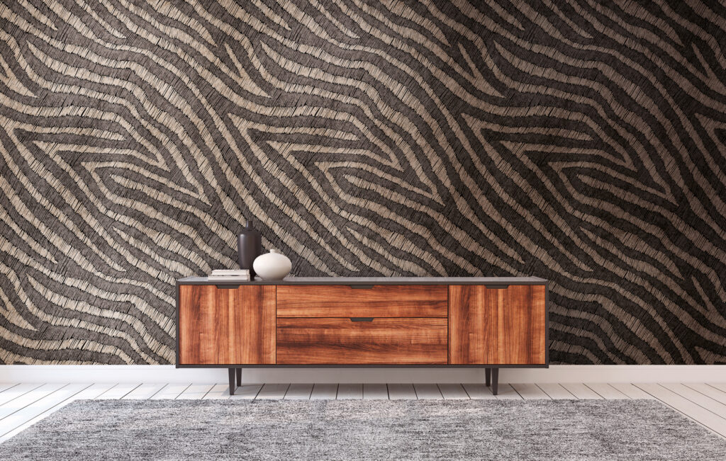 Tapeten Zebra Animal Print Dunkelbraun Beige Muster