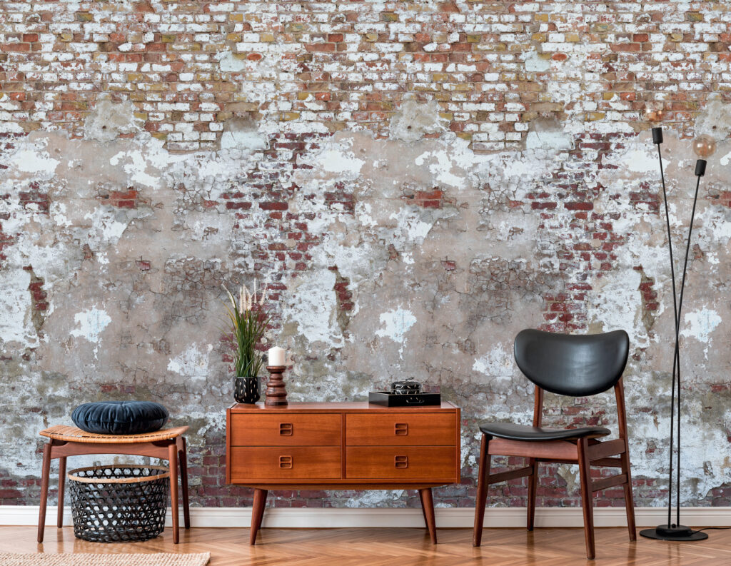 Tapeten Alte Ziegelsteinmauer Vintage Industrial Grunge