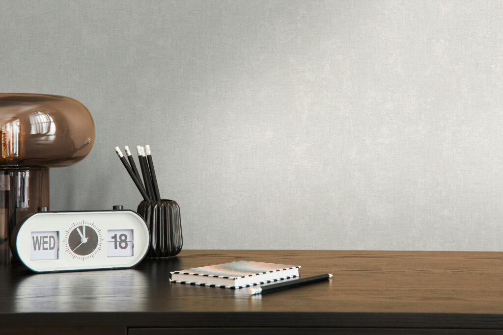 Tapeten Uni Grau Silber Metallic Textiloptik Modern