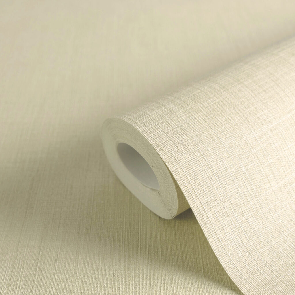 Tapeten Uni Beige Creme Leinen-Optik Struktur Modern