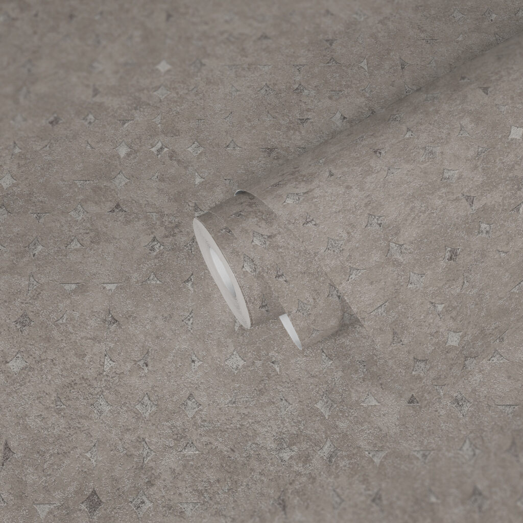 Tapeten Beige Grau Sterne Muster Vintage Metallic Effekt