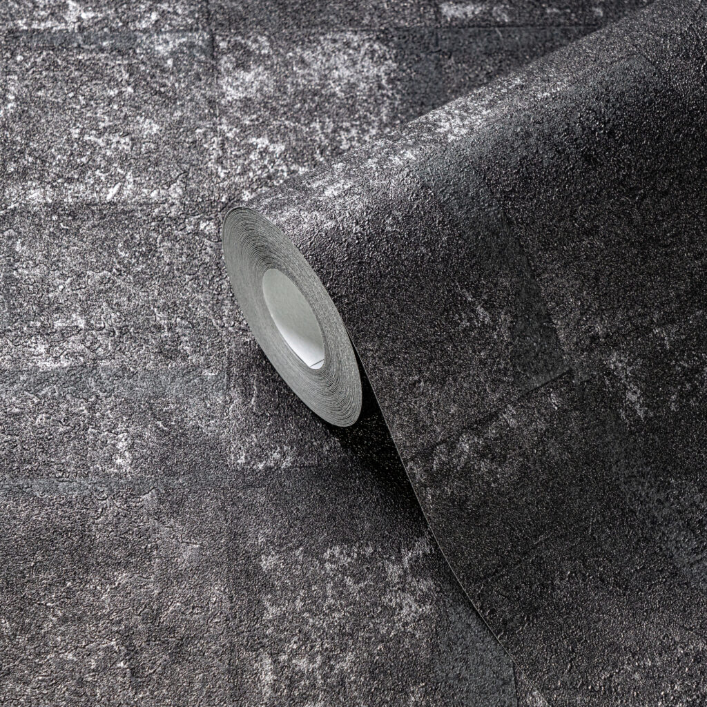 Tapeten Dunkelgrau Beton-Optik Industrial Steinmauer
