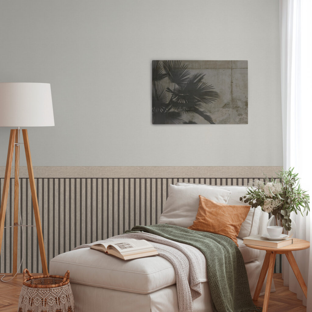 Tapeten Holzlamellen Streifen Grau Beige Wandpaneel Modern