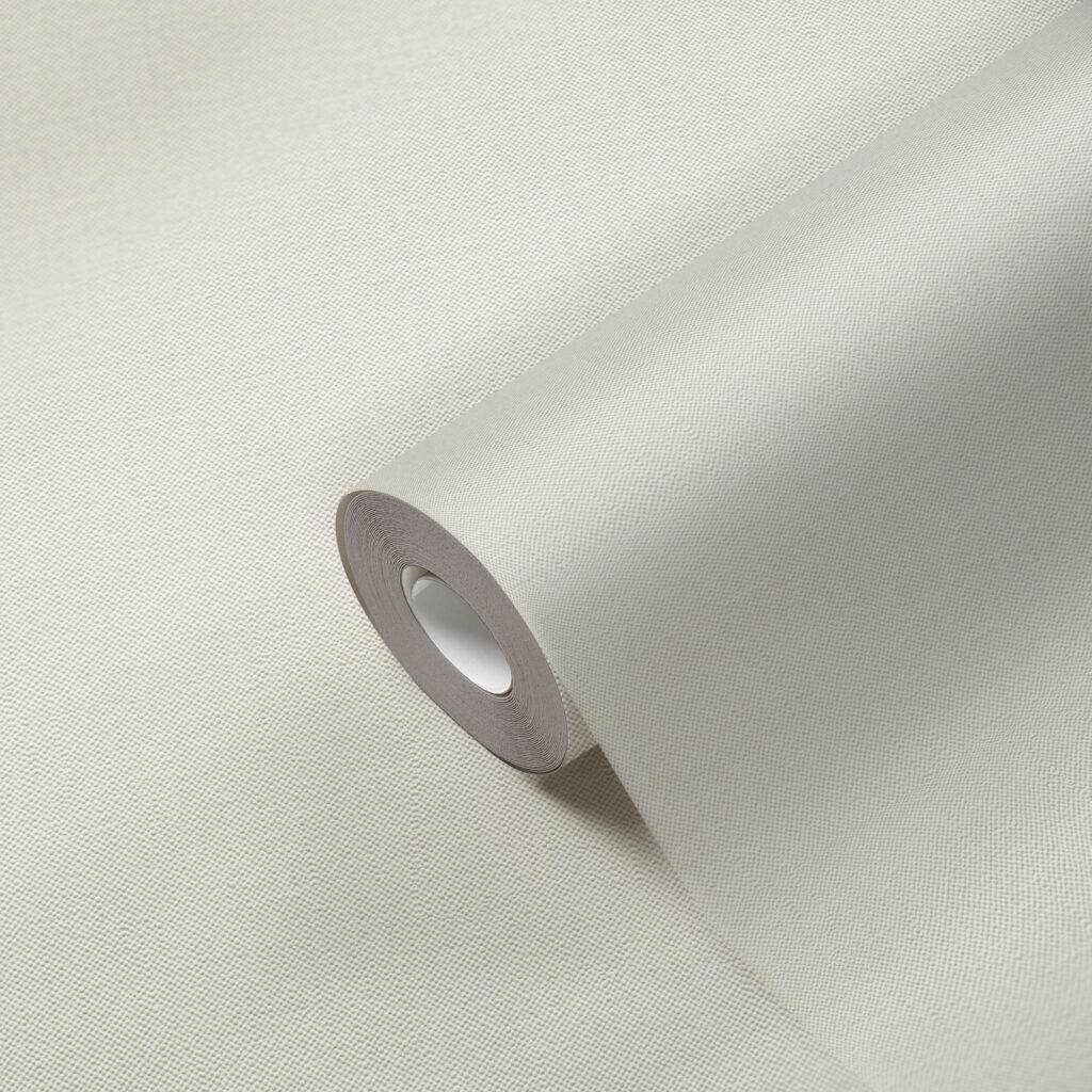 Tapeten Uni Creme-Weiss Textiloptik Struktur Modern