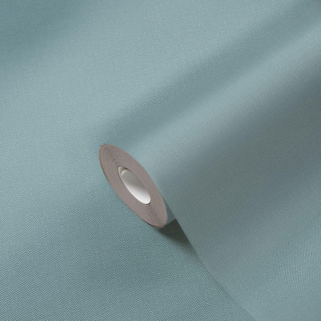 Tapeten Einfarbig Türkis Blau Leinen Textiloptik Uni Modern