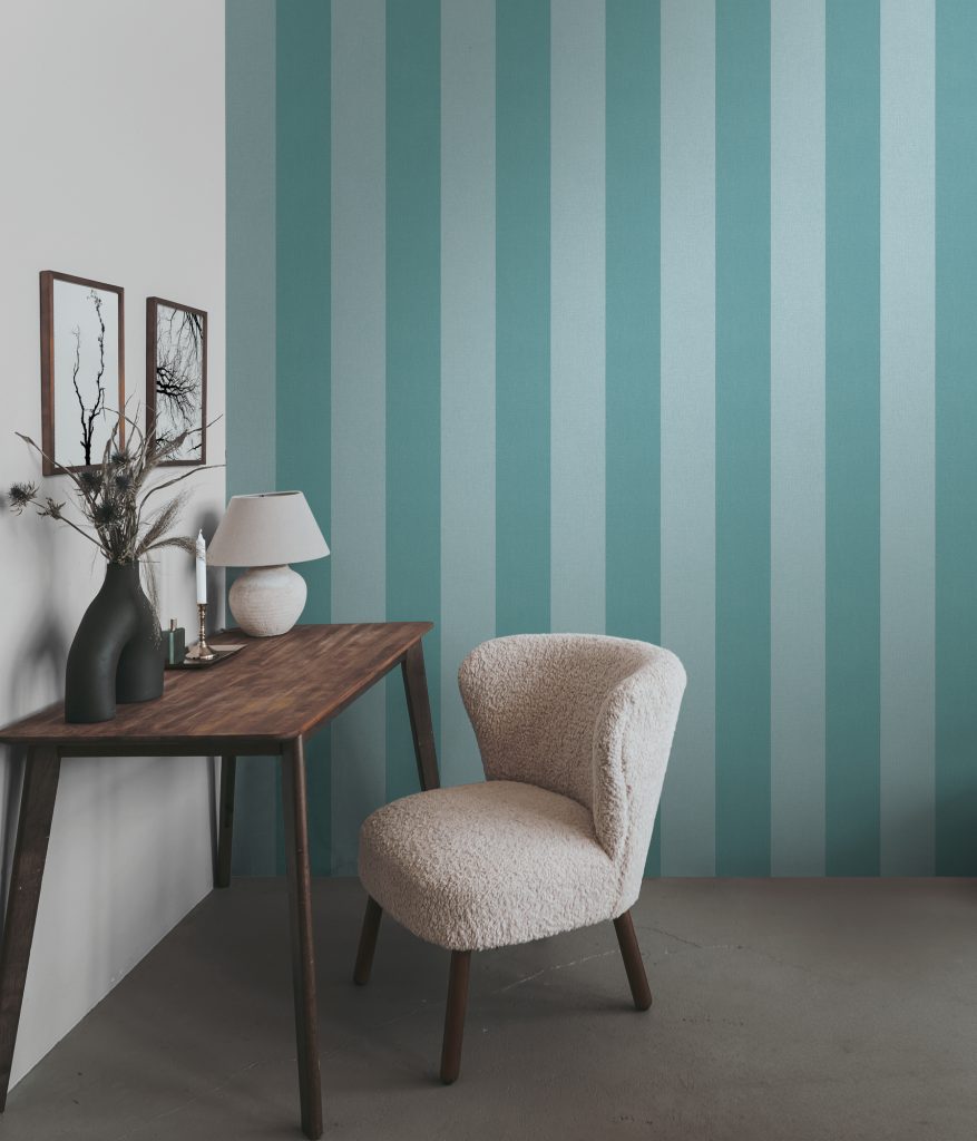 Tapeten Streifen Türkis Mint Vertikal Modern Wohnzimmer