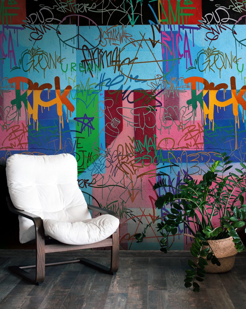 Tapeten Buntes Graffiti Street Art Urban Bunt Wandbild