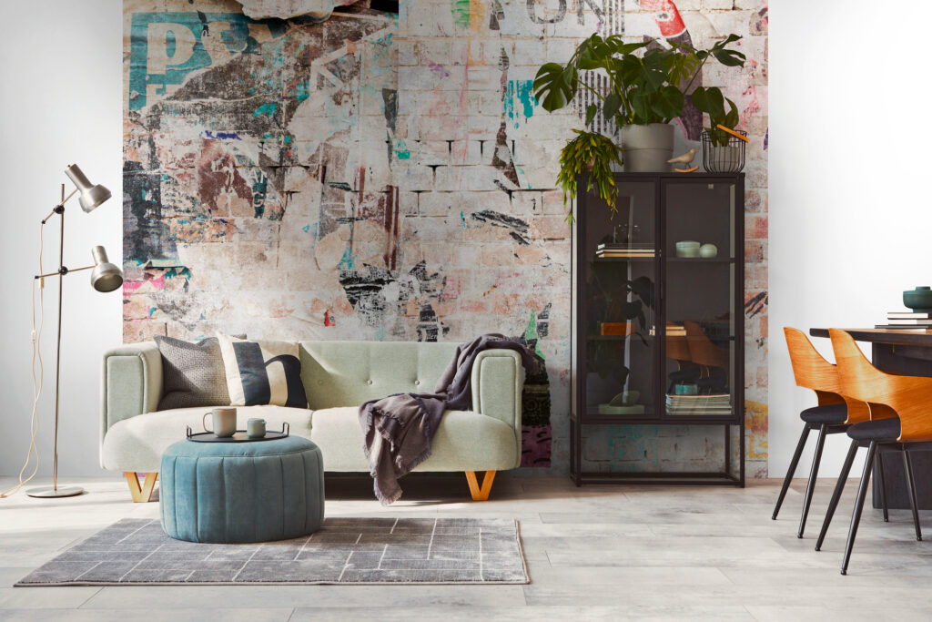 Tapeten Grunge Urban Collage Vintage Plakatwand Bunt