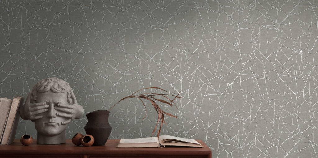 Tapeten Geometrisches Netz Muster Grau Weiss Modern