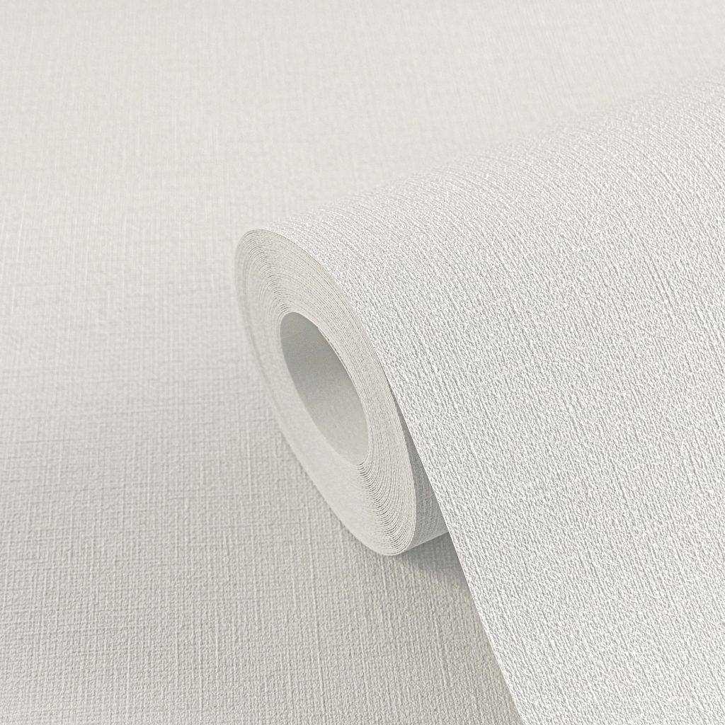 Tapeten Uni Weiss Leinen-Optik Struktur Modern Hell