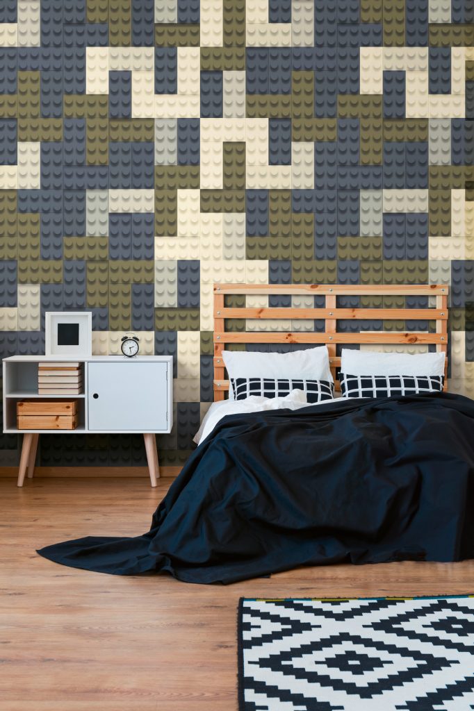 Tapeten Lego Bausteine Camouflage Muster Grau Beige Khaki