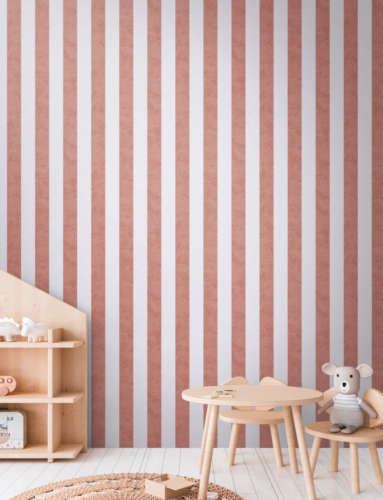 Tapeten Vertikale Streifen Rosa Weiss Kinderzimmer