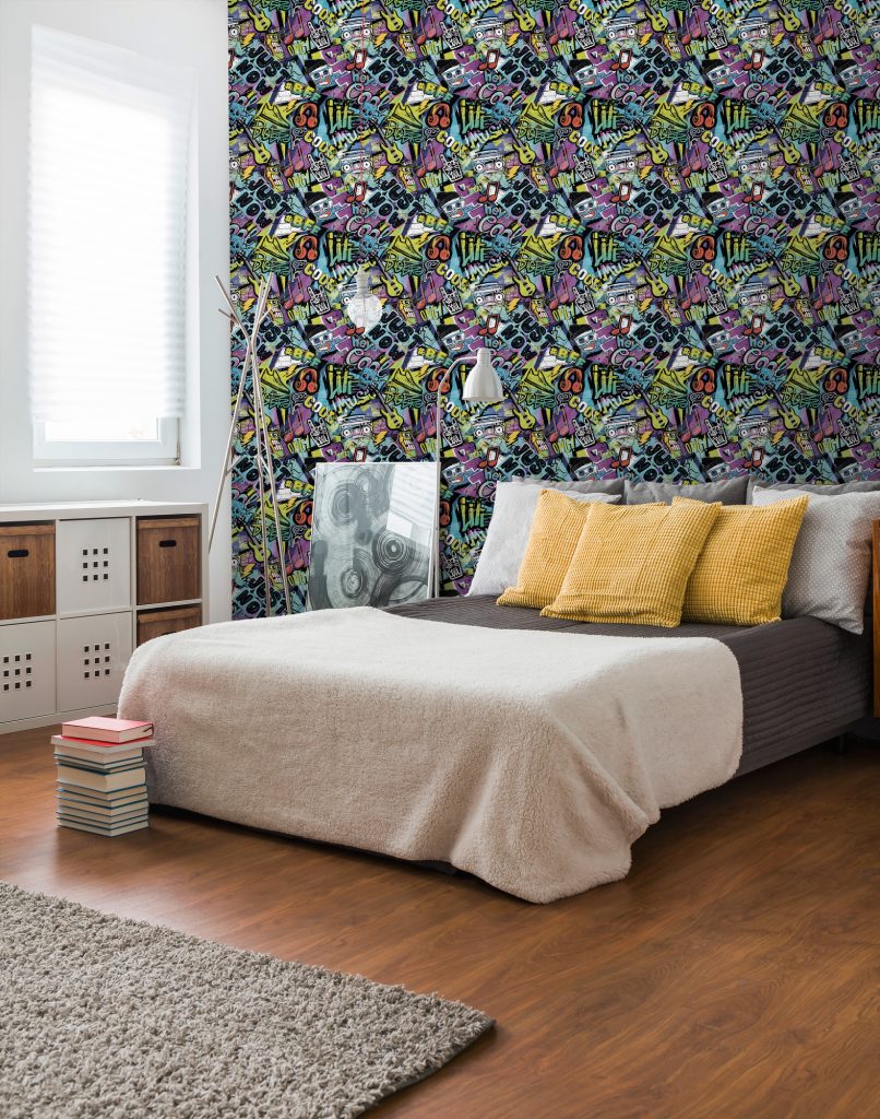 Tapeten Graffiti Musik Bunt Jugend Schlafzimmer Modern