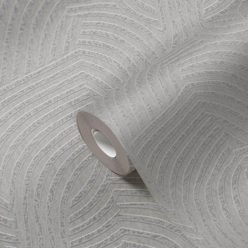 Tapeten Geometrisches Muster Grau Art Déco Strukturoptik