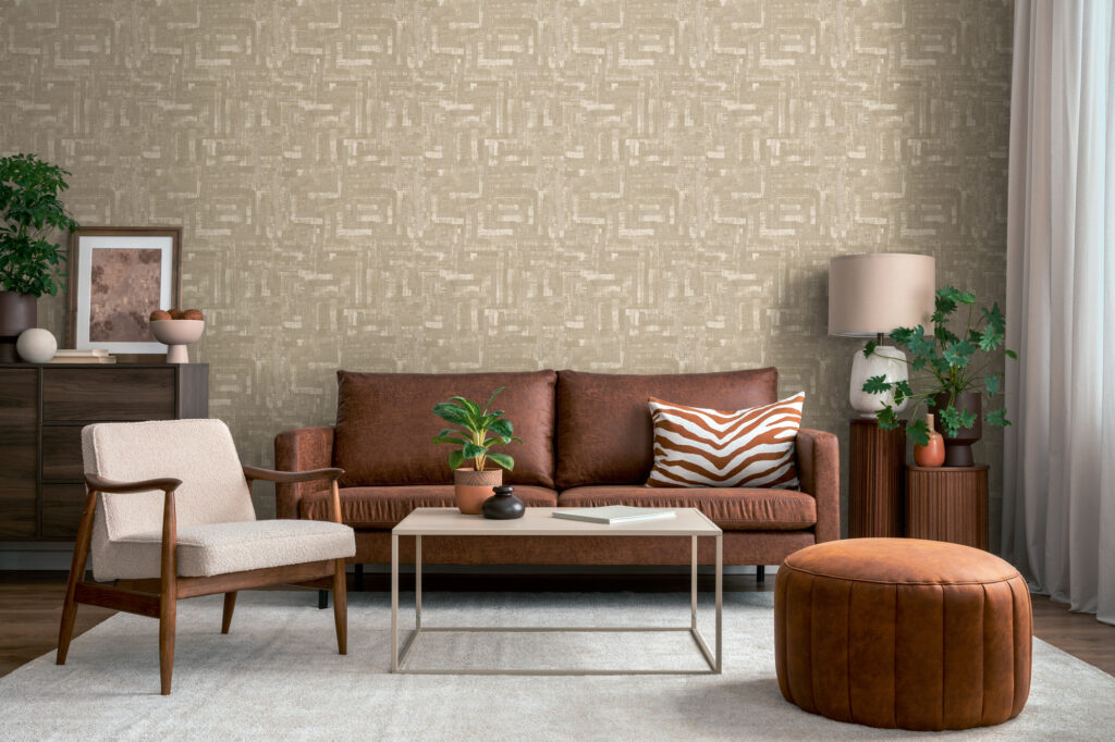 Tapeten Geometrisch Beige Gold Textur Muster Modern Wohnzimmer